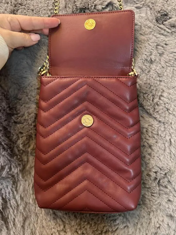 Geantă crossbody Alice Wheeler London | Burgundy, Piele ecologică - Image 3