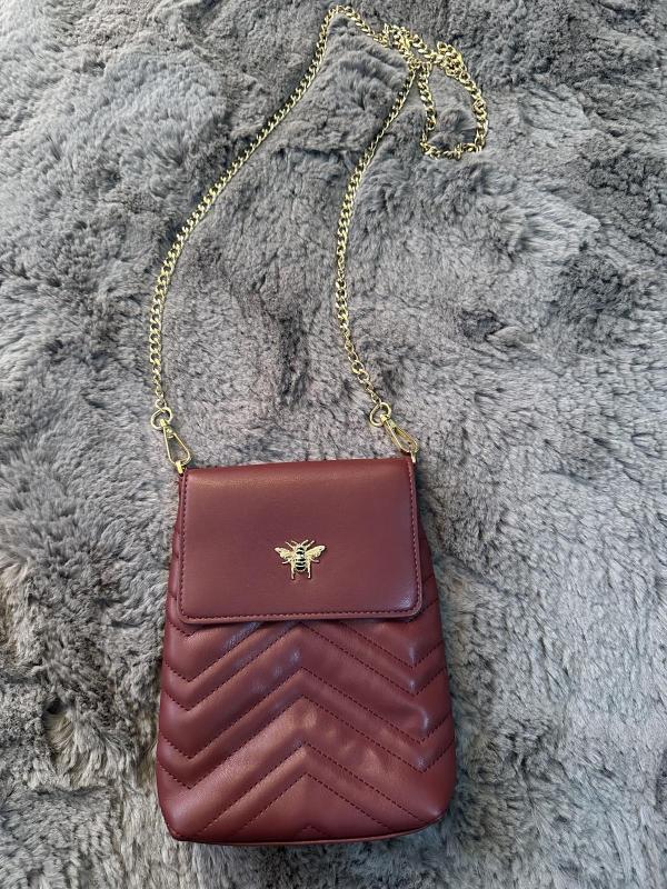 Geantă crossbody Alice Wheeler London | Burgundy, Piele ecologică - Image 2