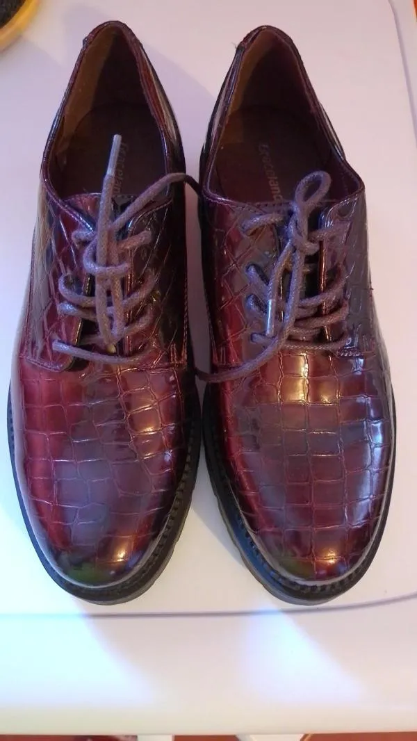 Pantofi track Graceland EU 38 | Burgundy, Animal print, Piele lăcuită - Image 2