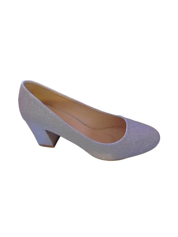 Pantofi cu toc mic TONII EU 37 | Argintiu