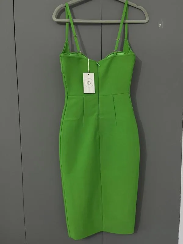 Rochie de ocazie Bella Barnett S | Verde, Midi, Bretele subțiri, Poliester - Image 8