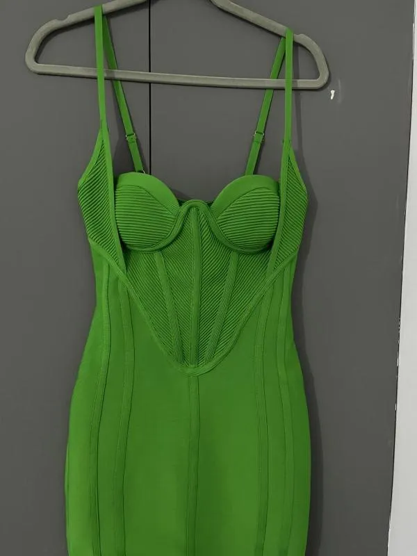 Rochie de ocazie Bella Barnett S | Verde, Midi, Bretele subțiri, Poliester - Image 9