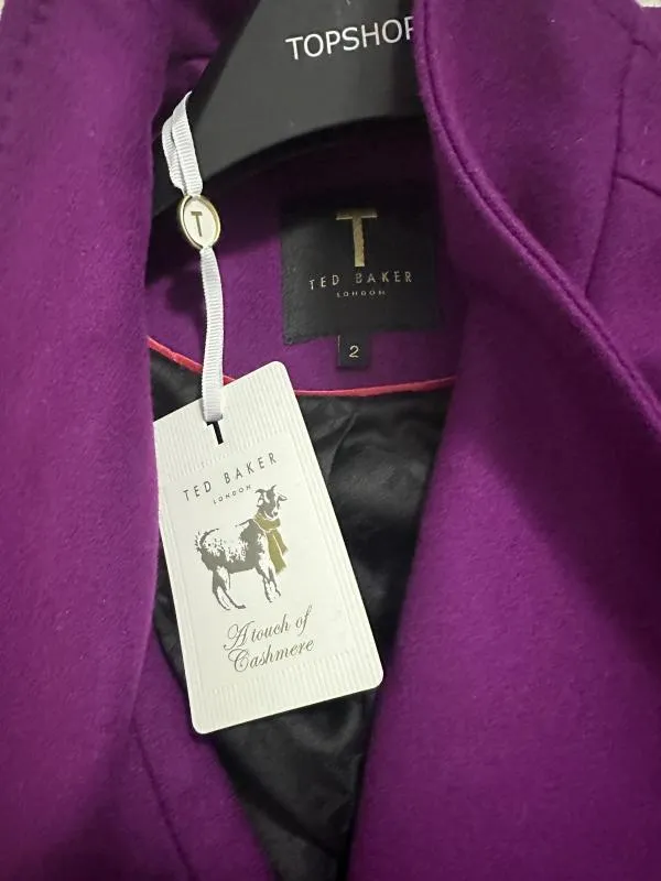 Palton din lână Ted Baker EU 36 | Mov, Fără glugă, Lână - Image 4