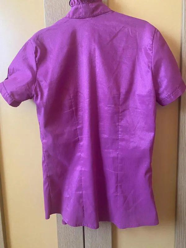 Cămașă Engino EU 38 | Fuchsia, Normal, Mânecă scurtă, Volane - Image 3