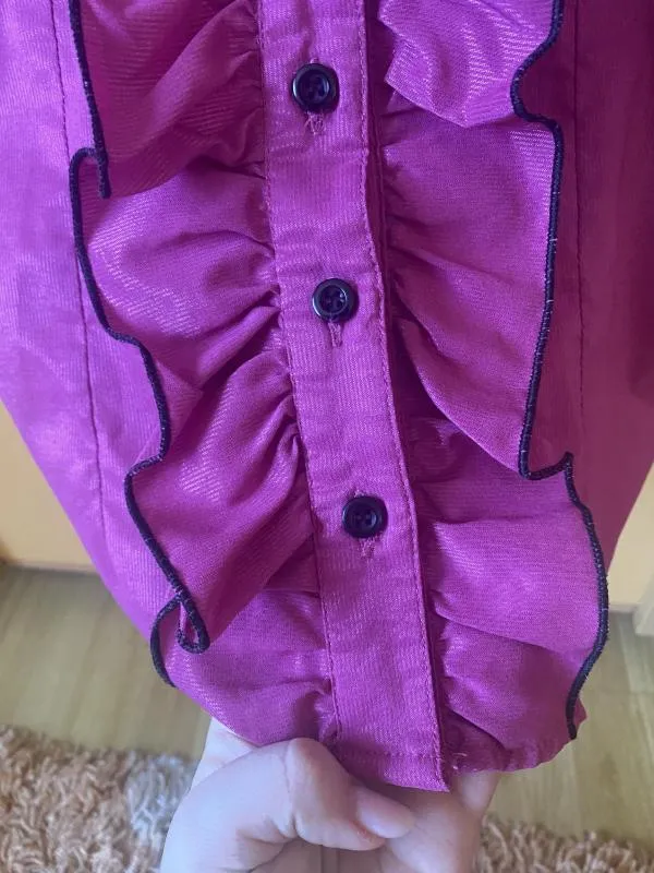 Cămașă Engino EU 38 | Fuchsia, Normal, Mânecă scurtă, Volane - Image 4