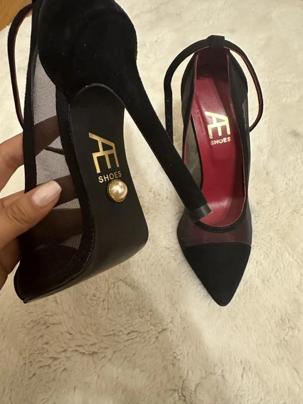 Pantofi cu toc înalt AE Shoes EU 37 | Negru, Piele naturală - Image 2
