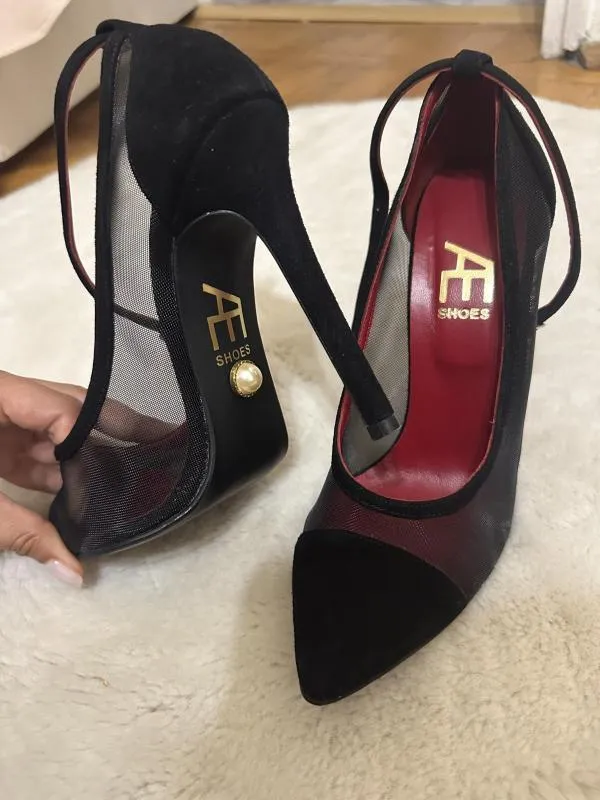 Pantofi cu toc înalt AE Shoes EU 37 | Negru, Piele naturală - Image 3