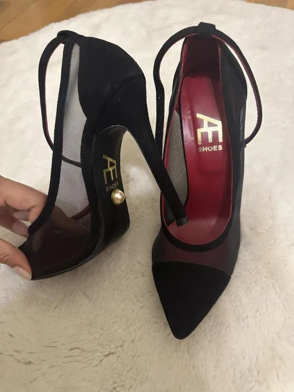 Pantofi cu toc înalt AE Shoes EU 37 | Negru, Piele naturală - Image 4
