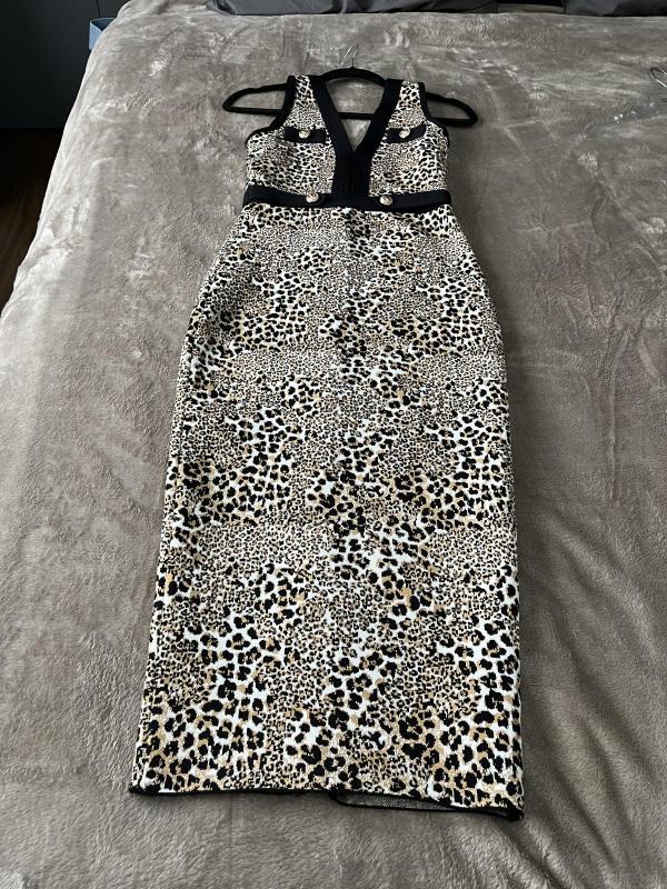 Rochie de ocazie Karen Millen S-M | Multicolor, Midi, Fără mâneci, Animal print - Image 8
