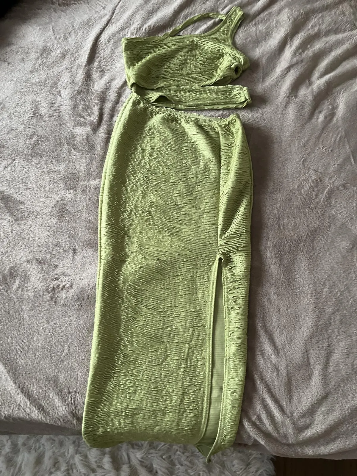 Rochie de seară PrettyLittleThing S | Verde, Maxi, Pe un umăr, Pliuri, Poliester - Image 7