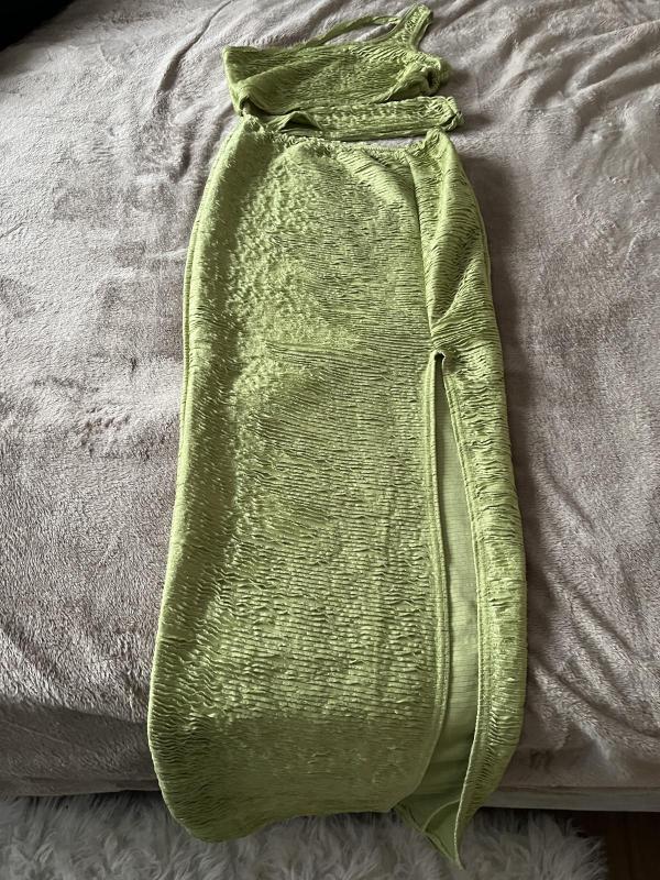 Rochie de seară PrettyLittleThing S | Verde, Maxi, Pe un umăr, Pliuri, Poliester - Image 8