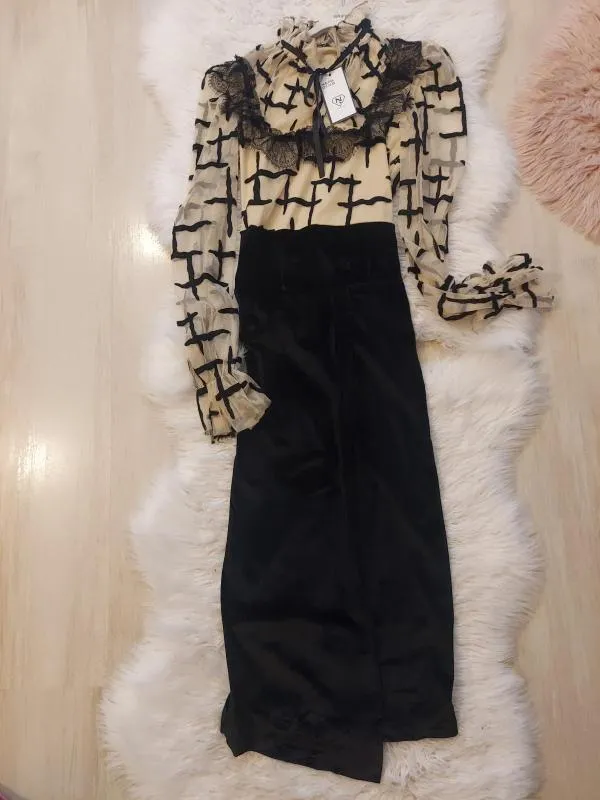 Rochie de ocazie Semma İstanbul EU 36 | Negru, Midi, Mânecă lungă, Dungi, Design asimetric - Image 5