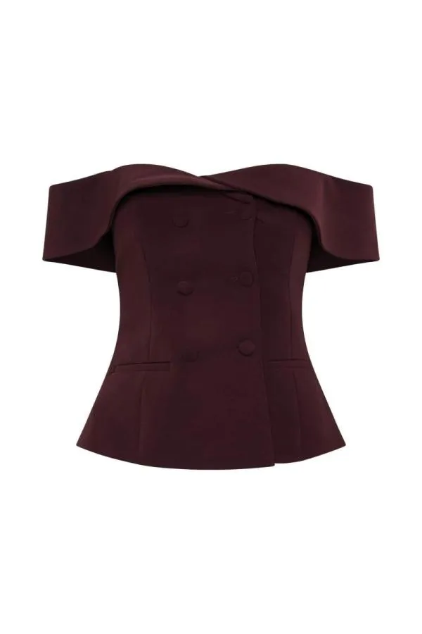 Costum cu sacou și fustă Sunfere EU 36 | Burgundy, Poliester - Image 4