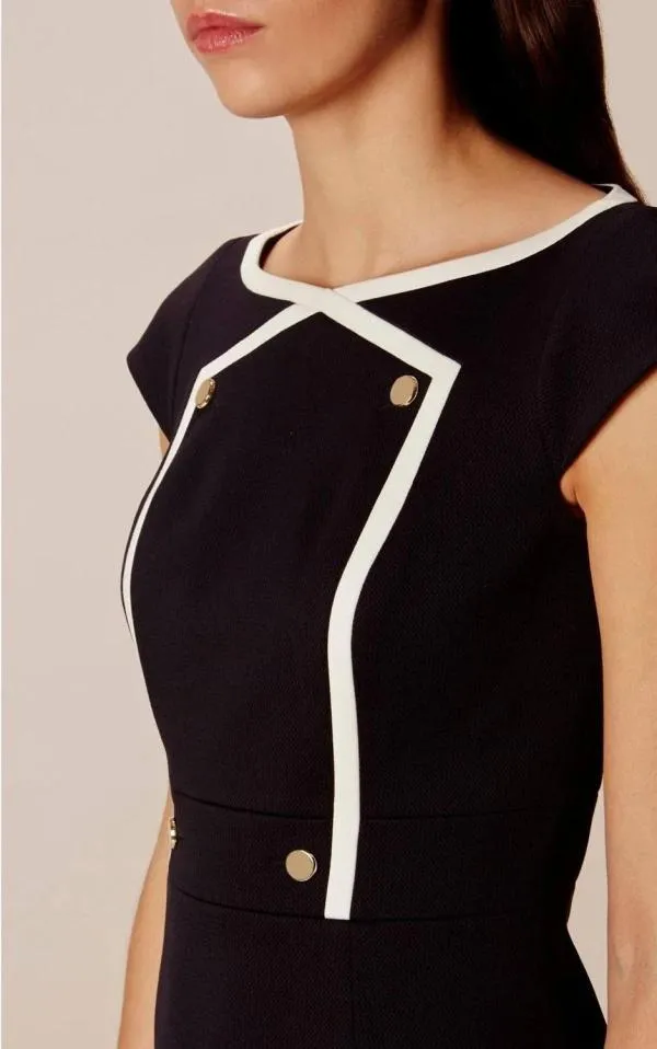 Rochie casual Karen Millen EU 36 | Bleumarin, Midi, Fără mâneci, Petite, Monocrom, Bumbac - Image 3