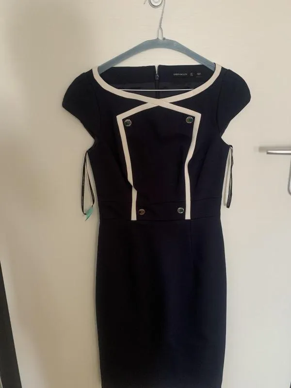 Rochie casual Karen Millen EU 36 | Bleumarin, Midi, Fără mâneci, Petite, Monocrom, Bumbac - Image 6