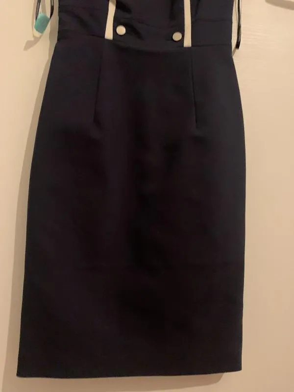 Rochie casual Karen Millen EU 36 | Bleumarin, Midi, Fără mâneci, Petite, Monocrom, Bumbac - Image 10