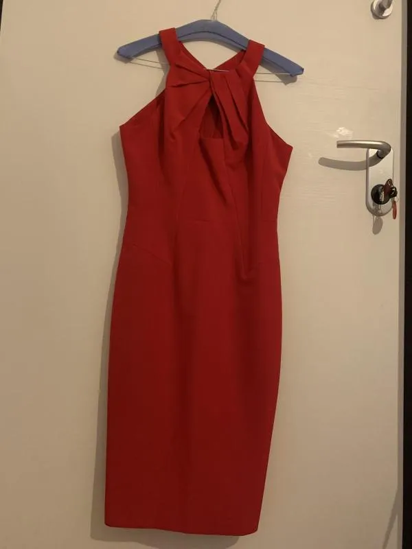 Rochie de seară Karen Millen UK 6 | Roșu, Midi, Fără mâneci, Monocrom, Poliester - Image 2
