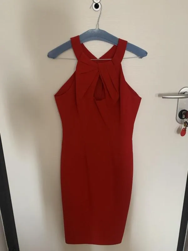 Rochie de seară Karen Millen UK 6 | Roșu, Midi, Fără mâneci, Monocrom, Poliester - Image 5