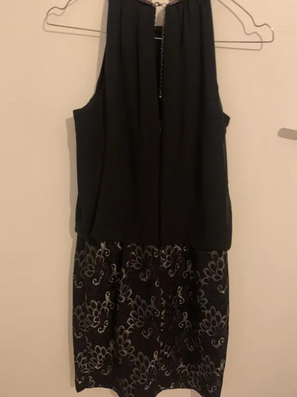 Rochie de seară Coast UK 8 | Negru, Midi, Bretele după gât, Monocrom, Dantelă, Vâscoză - Image 3