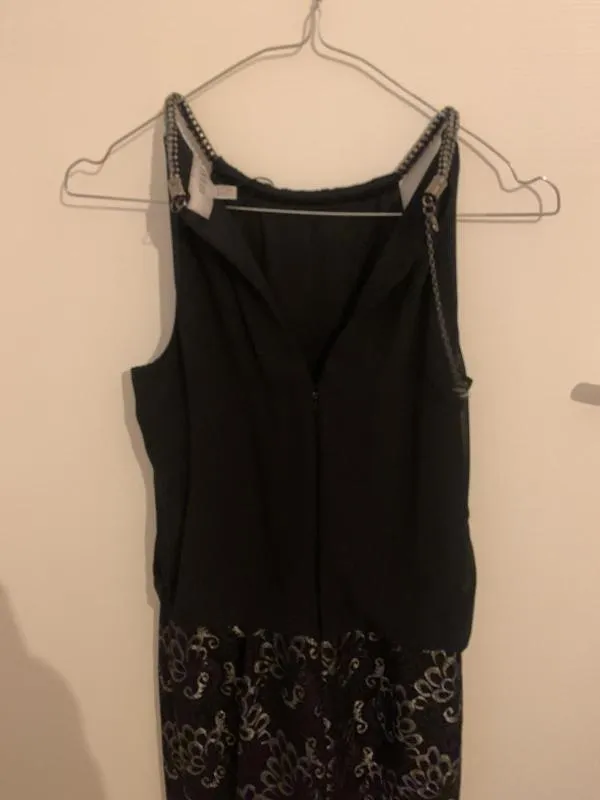Rochie de seară Coast UK 8 | Negru, Midi, Bretele după gât, Monocrom, Dantelă, Vâscoză - Image 4