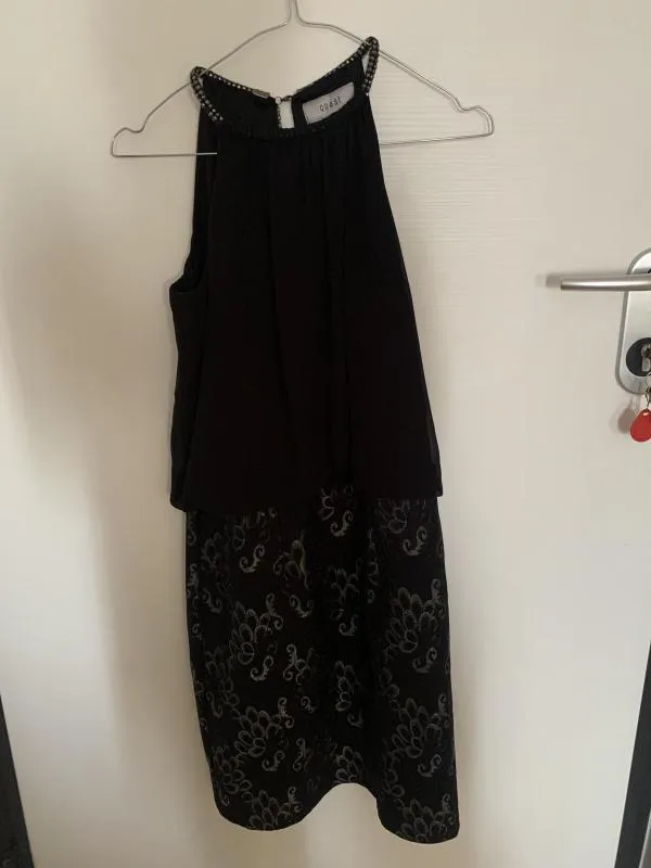 Rochie de seară Coast UK 8 | Negru, Midi, Bretele după gât, Monocrom, Dantelă, Vâscoză - Image 6