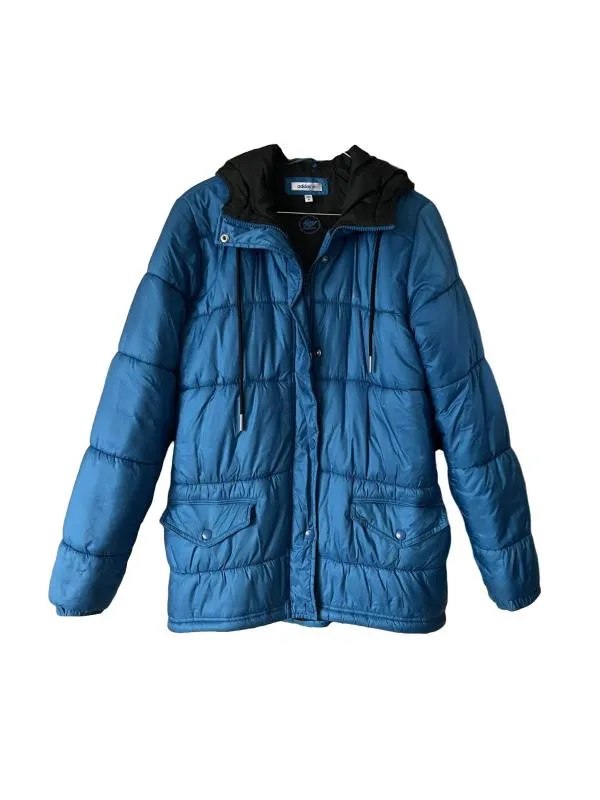 Geacă de iarnă adidas Originals EU 40 | Albastru, Cu glugă, Poliester