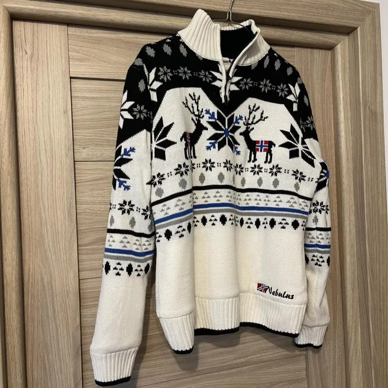 Pulover cu guler înalt Nebulus EU 40 | Alb, Normal, Mânecă lungă, Regular fit - Image 3