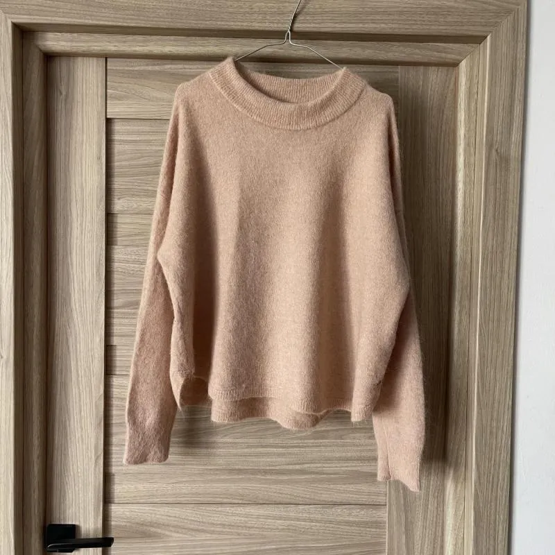 Pulover la baza gâtului Opus EU 38 | Roz, Normal, Mânecă lungă, Regular fit, Lână - Image 5