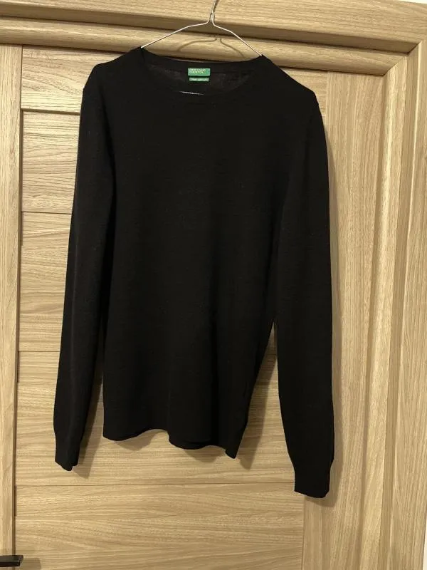 Pulover la baza gâtului United Colors of Benetton EU 40 | Negru, Normal, Mânecă lungă, Regular fit, Lână - Image 4