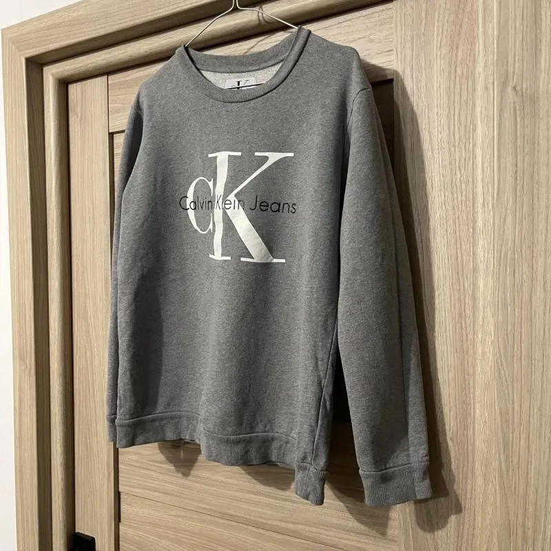 Bluză Calvin Klein S | Gri, Normal, Mânecă lungă, Logo, Bumbac - Image 2