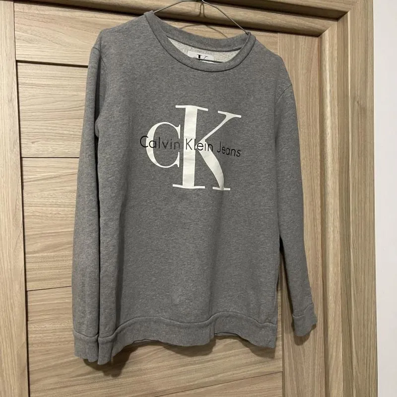 Bluză Calvin Klein S | Gri, Normal, Mânecă lungă, Logo, Bumbac - Image 3