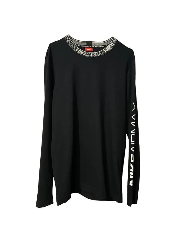 Tricou cu maneca lunga Nike M | Negru, Bumbac