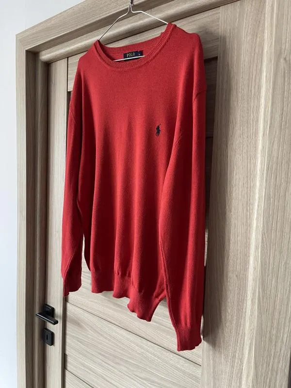 Pulover la baza gâtului Polo Ralph Lauren XL | Roșu, Mânecă lungă, Bumbac - Image 2