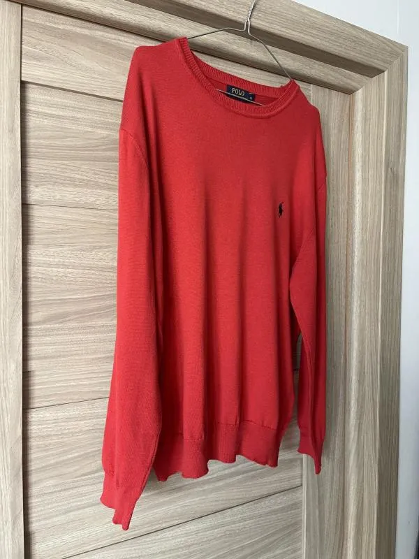 Pulover la baza gâtului Polo Ralph Lauren XL | Roșu, Mânecă lungă, Bumbac - Image 3