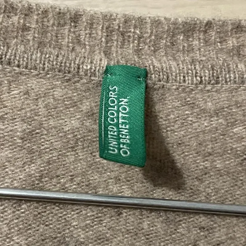 Pulover la baza gâtului United Colors of Benetton XL | Bej, Normal, Mânecă lungă, Regular fit, Lână - Image 6