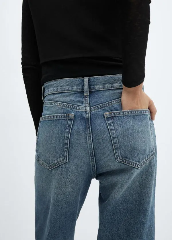 Blugi Mango EU 38 | Albastru, Lungi, Talie înaltă, Wide Leg fit, Denim - Image 5