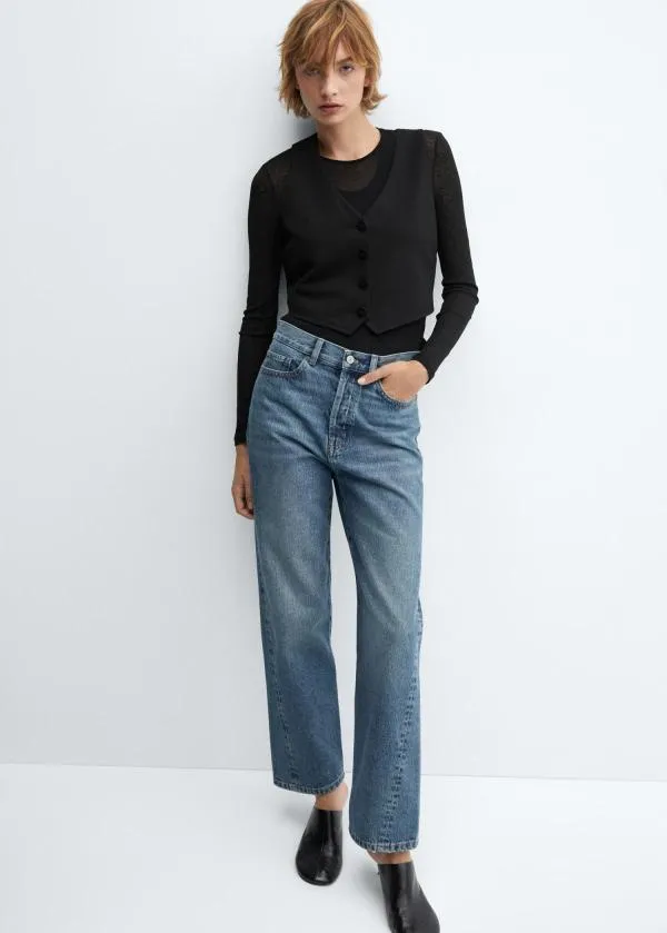 Blugi Mango EU 38 | Albastru, Lungi, Talie înaltă, Wide Leg fit, Denim - Image 2