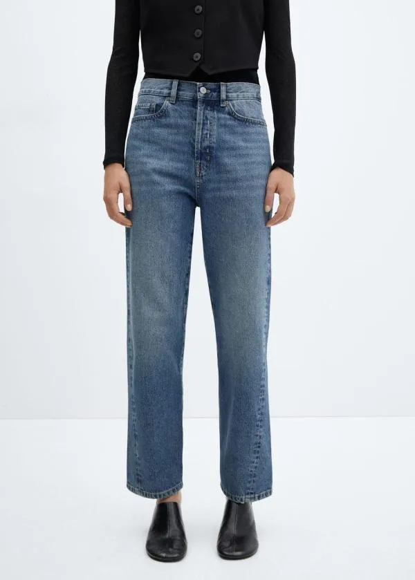 Blugi Mango EU 38 | Albastru, Lungi, Talie înaltă, Wide Leg fit, Denim - Image 6