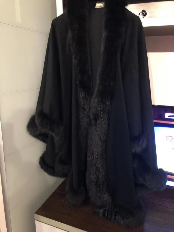 Capă Acne Studios XL | Negru, Fără glugă, Cașmir - Image 2