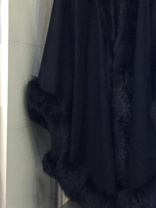 Capă Acne Studios XL | Negru, Fără glugă, Cașmir - Image 5