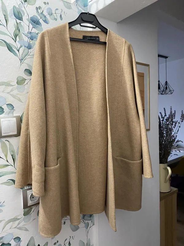Capă Zara M | Bej, Fără glugă, Lână - Image 2