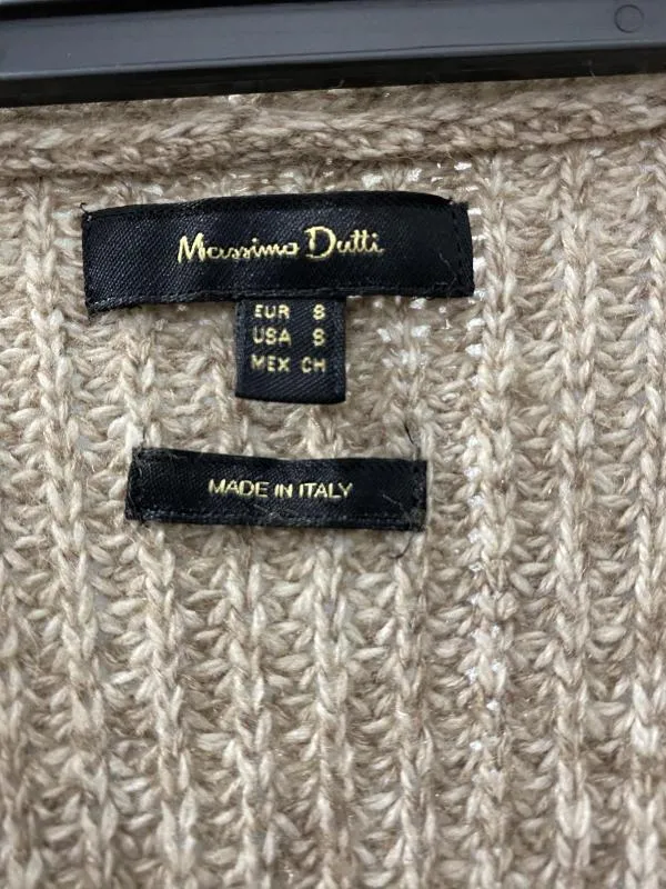 Cardigan Massimo Dutti S | Bej, Mânecă lungă - Image 3