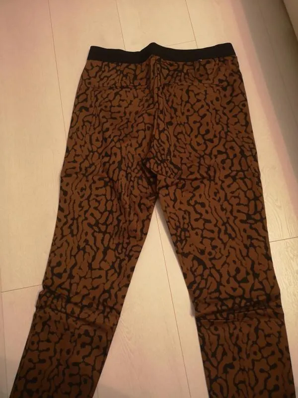 Pantaloni H&M EU 44 | Caramel, Lungi, Talie înaltă, Tapered (Conici) fit, Carouri, Bumbac - Image 4