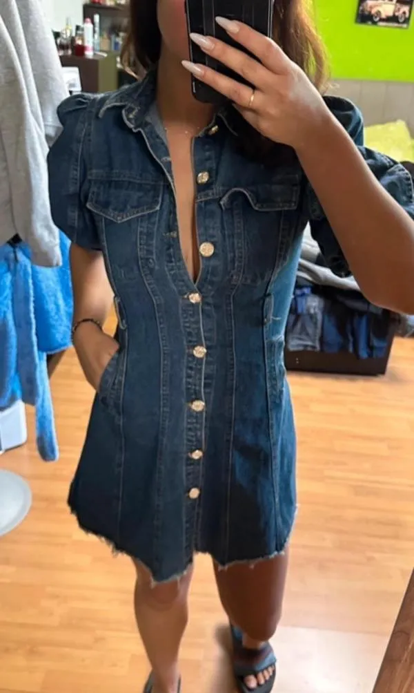 Rochie din denim Dalis Shop EU 38 | Albastru, Mini
