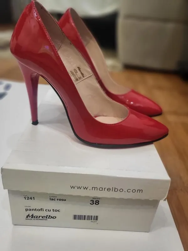 Pantofi cu toc înalt Marelbo EU 38 | Roșu, Piele lăcuită - Image 2