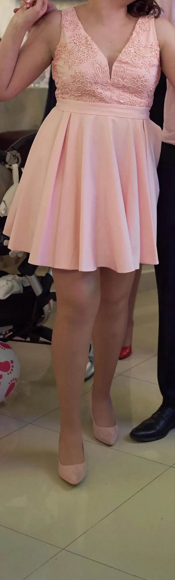 Rochie de ocazie Vero Moda EU 44 | Ivoire, Midi, Fără mâneci, Dantelă - Image 3