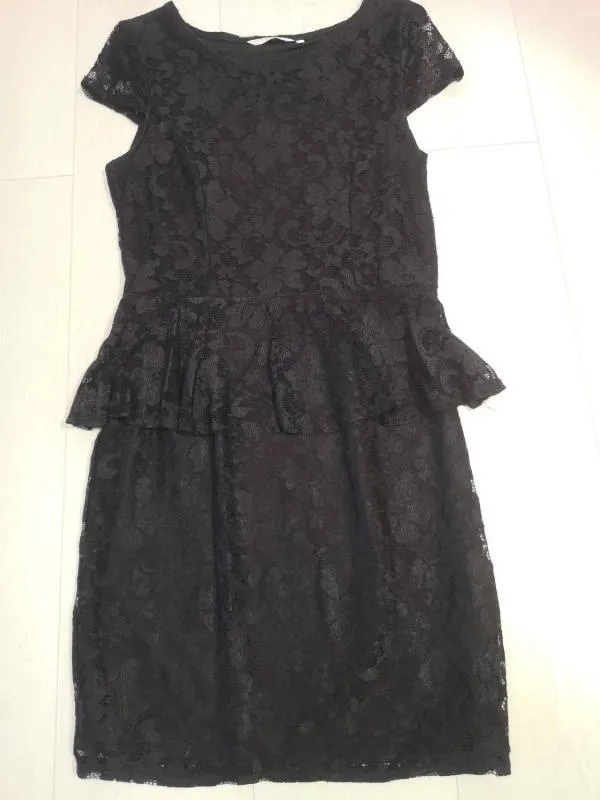 Rochie casual New Look EU 38 | Negru, Midi, Mânecă scurtă, Dantelă - Image 2