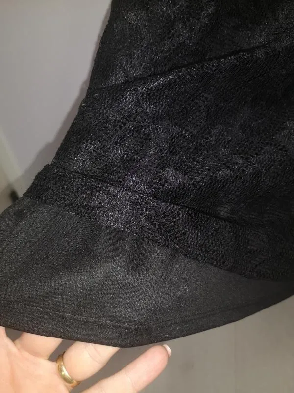 Rochie casual New Look EU 38 | Negru, Midi, Mânecă scurtă, Dantelă - Image 3