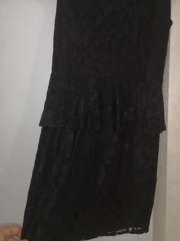 Rochie casual New Look EU 38 | Negru, Midi, Mânecă scurtă, Dantelă - Image 4