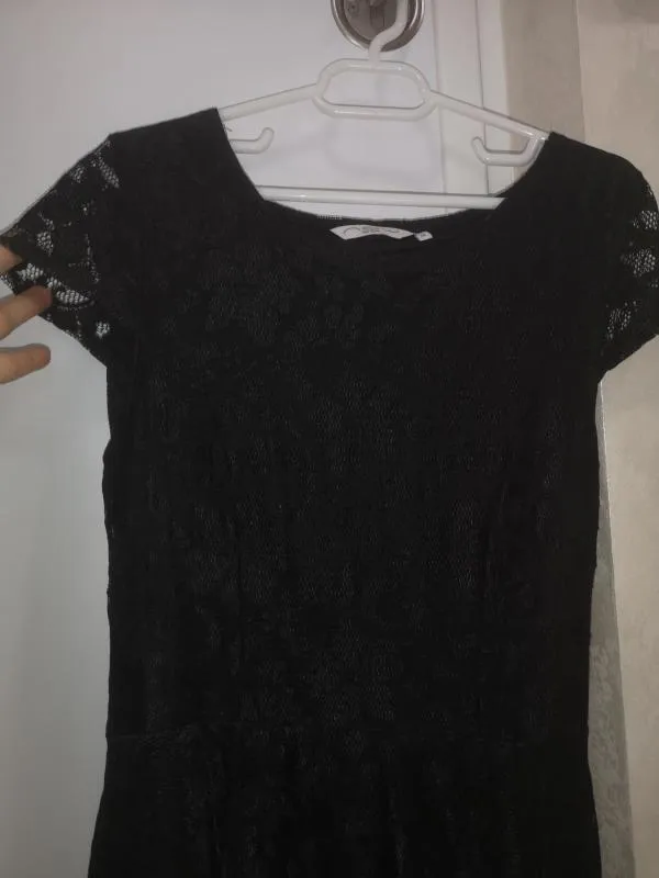 Rochie casual New Look EU 38 | Negru, Midi, Mânecă scurtă, Dantelă - Image 5